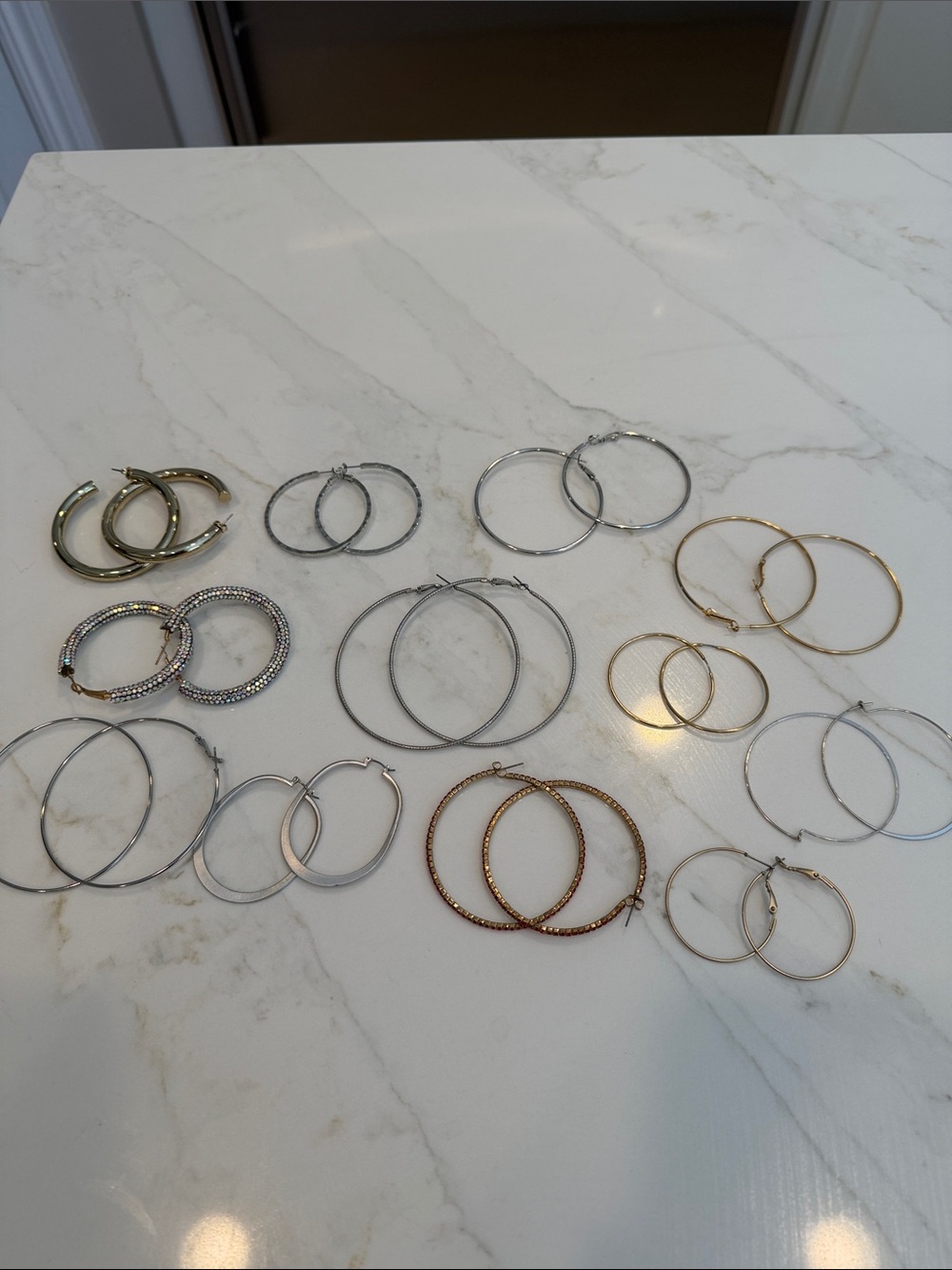 Classic Mixed-Metal Hoop Earring Set - Silver, Gold, Rose Gold Tones